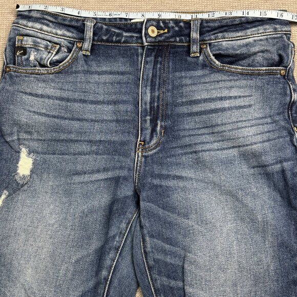 KanCan Womens Blue Distressed Denim Jeans High Rise Straight Leg Size 9/28 - Picture 8 of 13